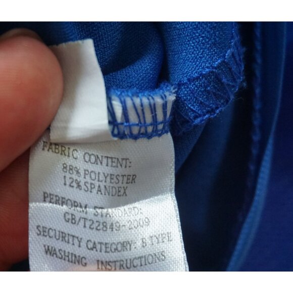 Women's Royal Blue One Shoulder Jumpsuit Flowy Chiffon Overlay – Size M - Picture 6 of 8